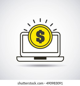 laptop computer technology icon vector illustration design