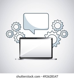 laptop computer technology icon vector illustration design