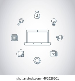 laptop computer technology icon vector illustration design