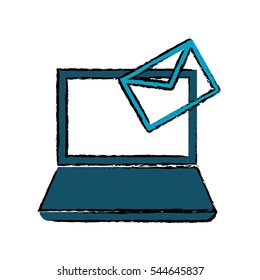 Laptop computer technology icon vector illustration graphic design