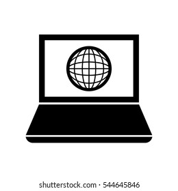 Laptop computer technology icon vector illustration graphic design