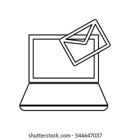 Laptop computer technology icon vector illustration graphic design