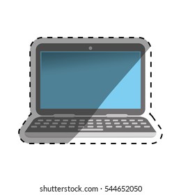 Laptop computer technology icon vector illustration graphic design