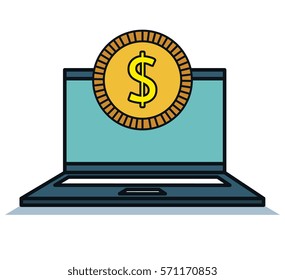 laptop computer technology isolated icon