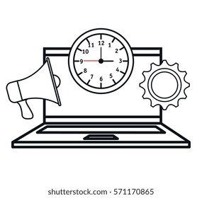 laptop computer technology isolated icon
