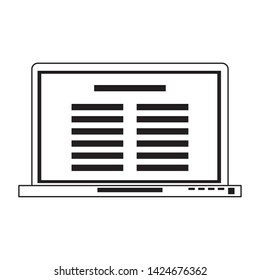 Laptop computer technology isolated vector illustration graphic design
