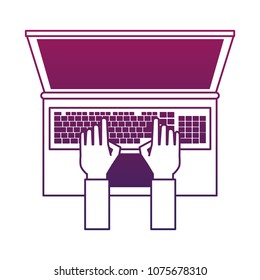 Laptop computer technology purple lines