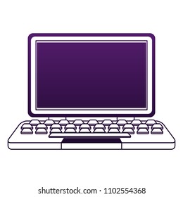 Laptop computer technology in purple lines
