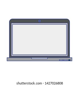 Laptop computer technology symbol isolated vector illustration graphic design