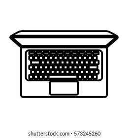 laptop computer with template isolated icon vector illustration design