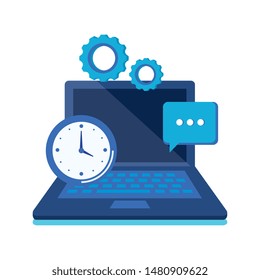 laptop computer with time clock