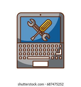 laptop computer with tools