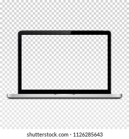 Laptop Computer With Transparent Screen Isolated On Transparent Background