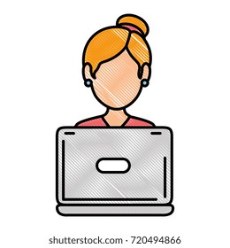 laptop computer with user