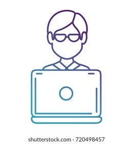laptop computer with user