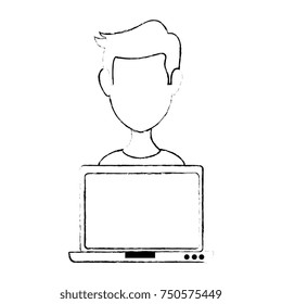 laptop computer with user