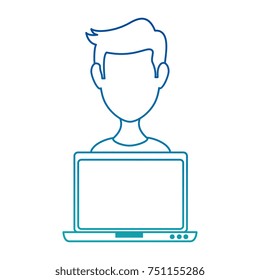 laptop computer with user