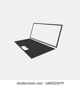 laptop computer vector icon open