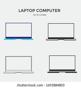 laptop computer vector icon portable