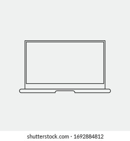 laptop computer vector icon portable