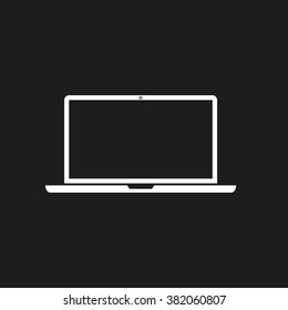 Laptop computer. Vector icon red
