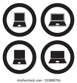 Laptop computer vector icon set