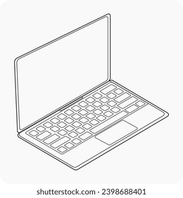 Laptop computer vector incon eps