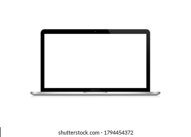 Laptop computer. Vector realistic mockup template isolated on white background. Desktop mock up computer monitor. Stock vector. EPS 10