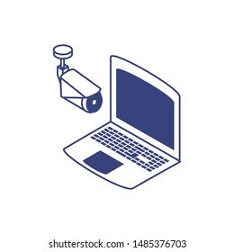 laptop computer with video camera futuristic technology