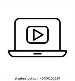 Laptop computer video vector icon