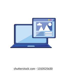 laptop computer with web page