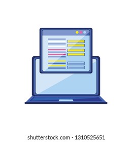 laptop computer with web page