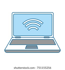 laptop computer with wifi signal