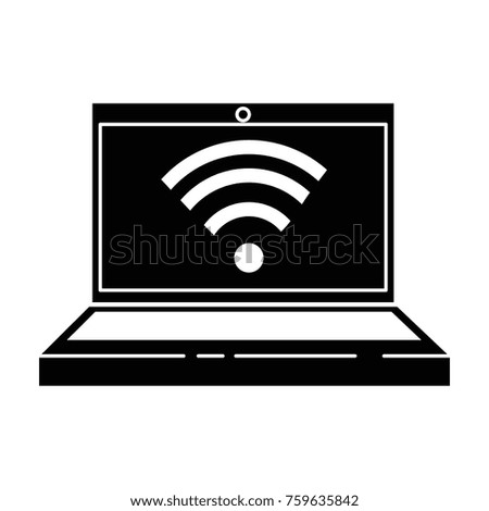 laptop computer with wifi signal
