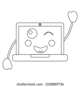 laptop computer wink emoji icon image 