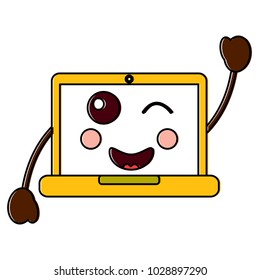 laptop computer wink emoji icon image 