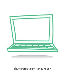 Laptop Computer Wireless Technology UI Icon Vector Concept