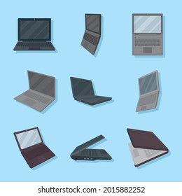laptop computers icon collection design