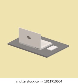 Laptop for concept design. Gray laptop 