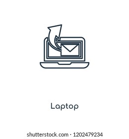 Laptop concept line icon. Linear Laptop concept outline symbol design. This simple element illustration can be used for web and mobile UI/UX.