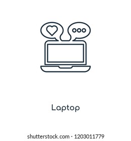 Laptop concept line icon. Linear Laptop concept outline symbol design. This simple element illustration can be used for web and mobile UI/UX.