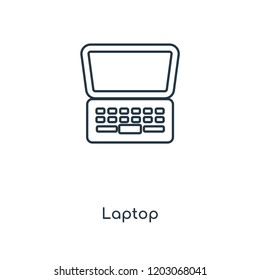 Laptop concept line icon. Linear Laptop concept outline symbol design. This simple element illustration can be used for web and mobile UI/UX.