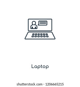 Laptop concept line icon. Linear Laptop concept outline symbol design. This simple element illustration can be used for web and mobile UI/UX.