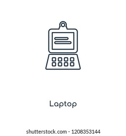 Laptop concept line icon. Linear Laptop concept outline symbol design. This simple element illustration can be used for web and mobile UI/UX.