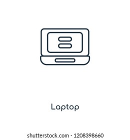 Laptop concept line icon. Linear Laptop concept outline symbol design. This simple element illustration can be used for web and mobile UI/UX.