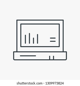 Laptop concept line icon. Simple element illustration. Laptop concept outline symbol design. Can be used for web and mobile UI/UX . Modern vector style