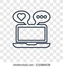 Laptop concept vector linear icon isolated on transparent background, Laptop concept transparency concept in outline style