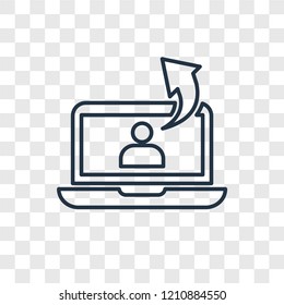 Laptop concept vector linear icon isolated on transparent background, Laptop concept transparency concept in outline style