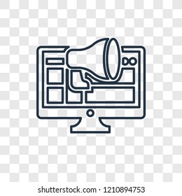 Laptop concept vector linear icon isolated on transparent background, Laptop concept transparency concept in outline style