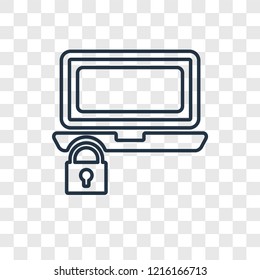 Laptop concept vector linear icon isolated on transparent background, Laptop concept transparency concept in outline style